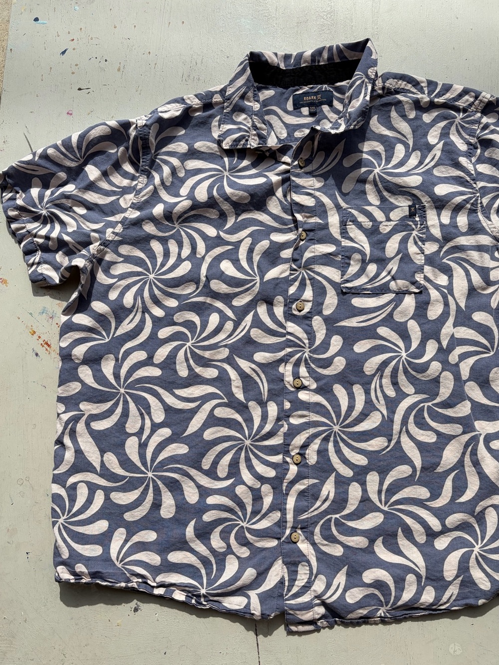 Men's Roark Shirt Multicolor Graphic Print 2XL Surf Beach TIKI Geometric Island - Picture 5 of 12